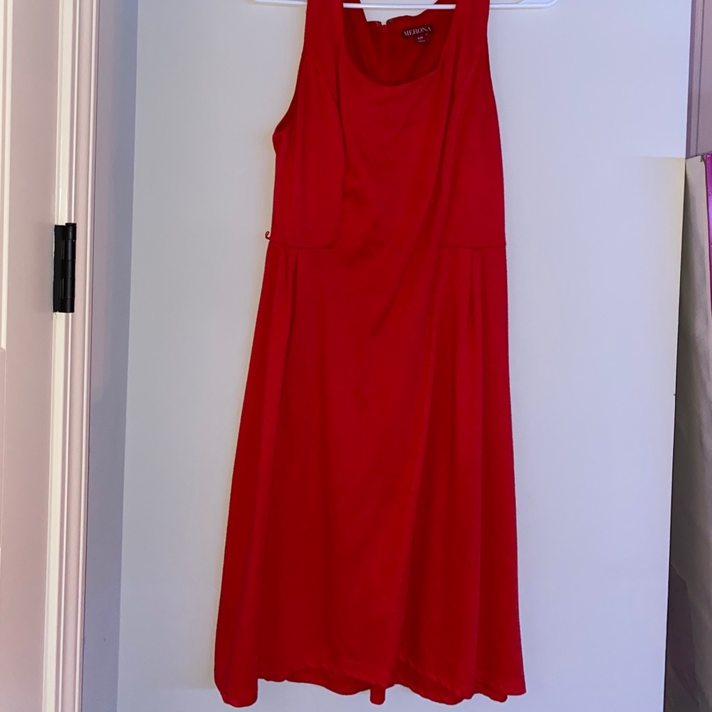 red orange dress